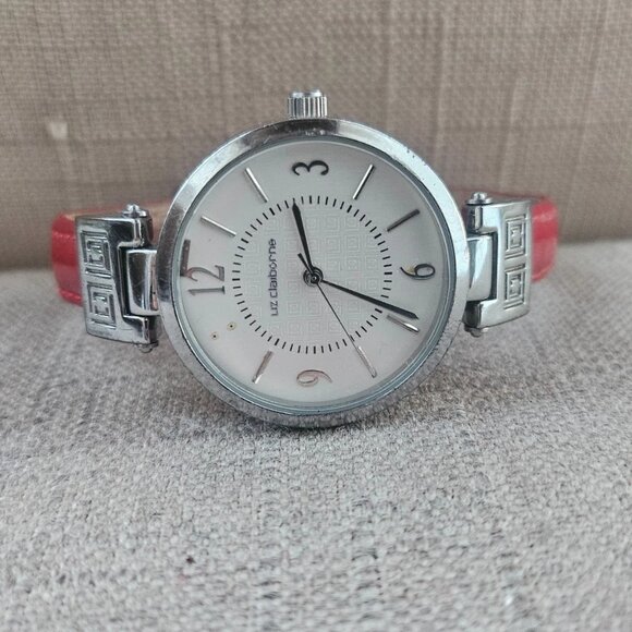 Liz Claiborne Women Wristwatch Analog Quartz Red patent Leather Strap Watch - Picture 4 of 10